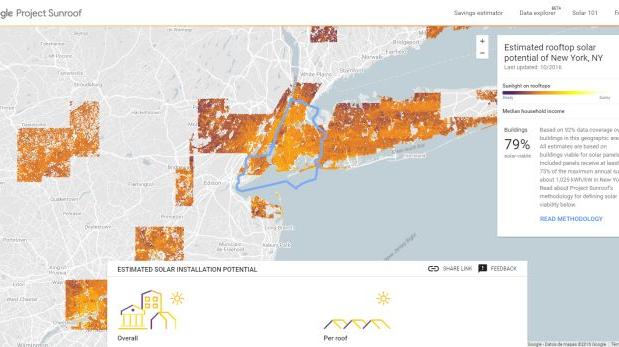 GOOGLE USA GOOGLE MAPS PARA SABER CUÁNTA ENERGÍA SOLAR RECIBES