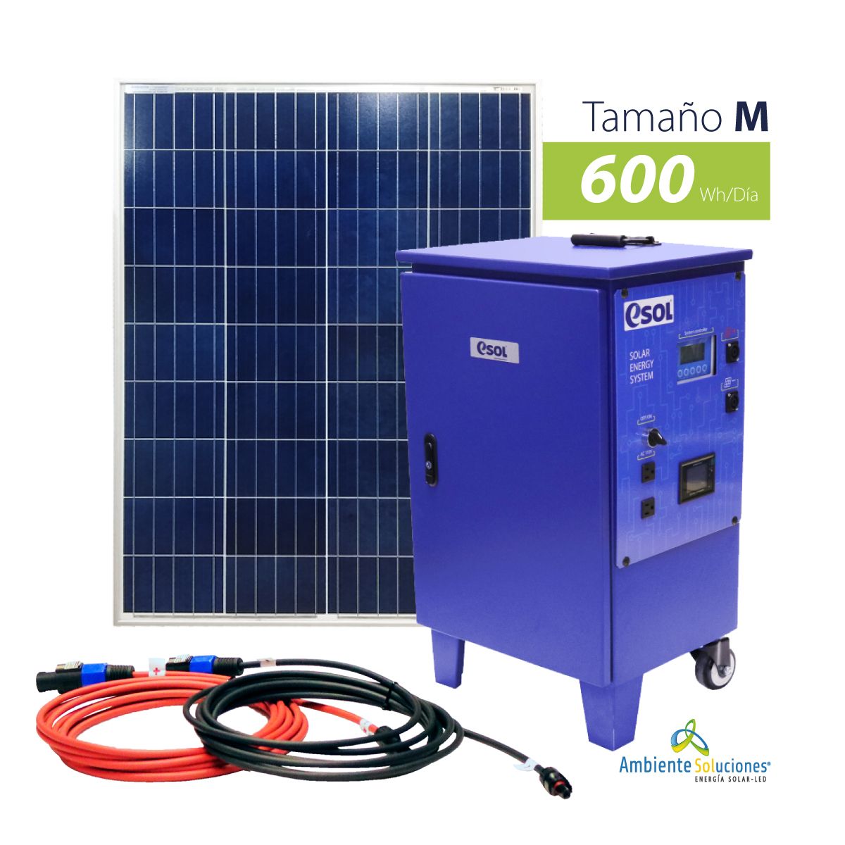 Sistema portátil de energía solar tamaño M
