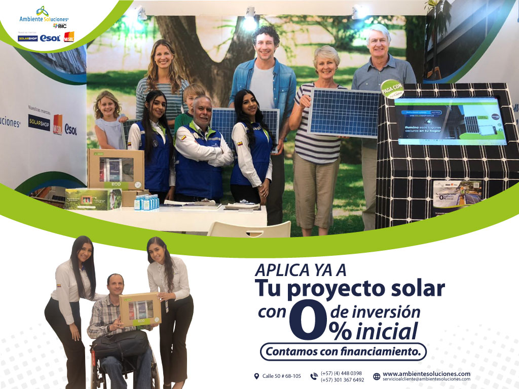 Aplica ya a tu proyecto solar con 0% de financiación.
