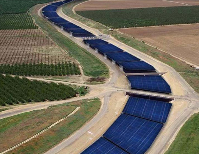 Energía solar en canales para probar el potencial de conservación de tierra y agua en Occidente