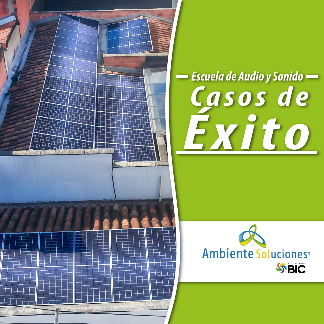 Sistema solar conectado a la red en la Escuela de Audio y Sonido de Colombia (EAS), Envigado, Antioquia